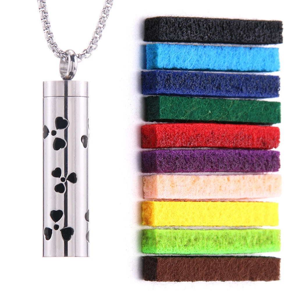 2023 New Aromatherapy Jewelry Necklaces Essential Oil Diffuser Necklace Stainless Steel Open Locket Aroma Scent Perfume Necklace