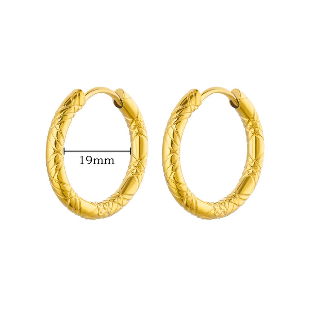 U Shape Hoop Earrings for Women Smooth Gold Color Stainless Steel Earrings Female Classic Statement Wedding Ear Jewelry Aretes